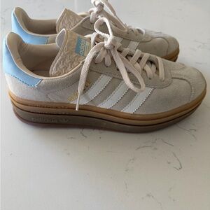Adidas Sneakers with Cream and Light Blue Accents